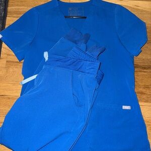 Figs Royal Blue Scrub Set